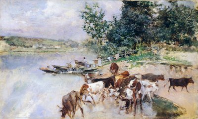 Viehtränke an der Seine von Giovanni Boldini