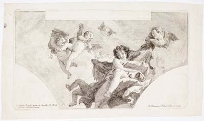 Engel, die die Ablässe der Karmeliten tragen von Giovanni Domenico Tiepolo