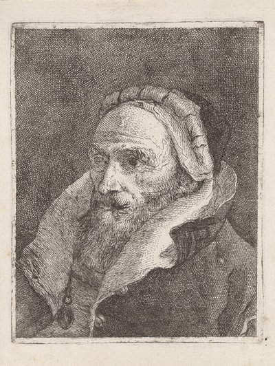 Bärtiger alter Mann mit Mütze, aus der Raccolta di Teste (Sammlung von Köpfen) von Giovanni Domenico Tiepolo