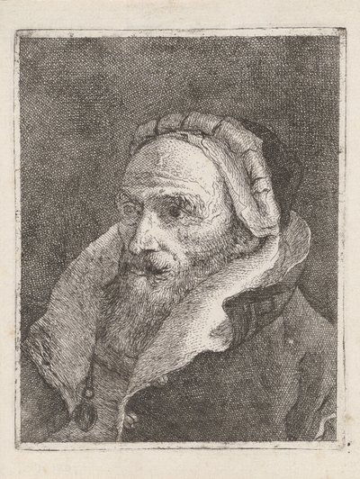 Bärtiger alter Mann mit Mütze, aus der Raccolta di Teste (Sammlung von Köpfen) von Giovanni Domenico Tiepolo