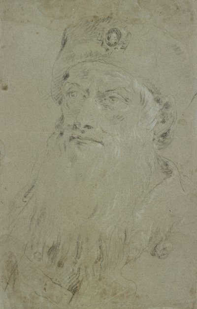 Kopf eines bärtigen Orientalen von Giovanni Domenico Tiepolo