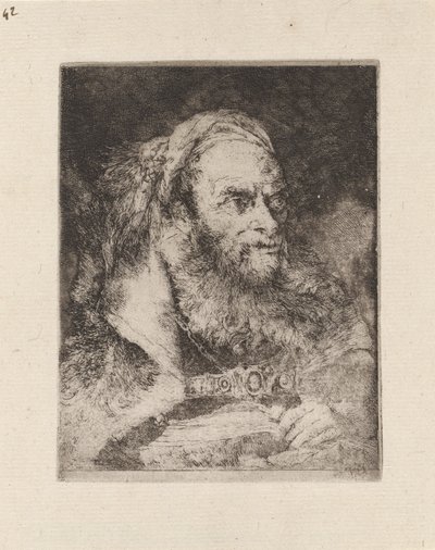 Kopf eines Orientalen, ein Buch in der Hand, aus der Raccolta di Teste (Sammlung von Köpfen) von Giovanni Domenico Tiepolo
