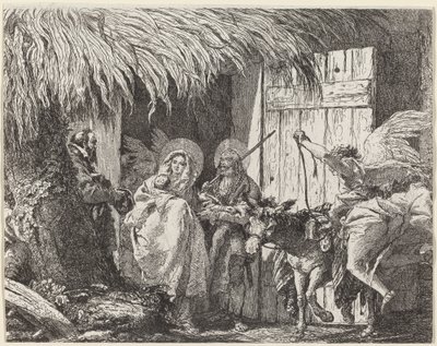 Joseph und Maria bereiten sich auf die Abreise vor von Giovanni Domenico Tiepolo
