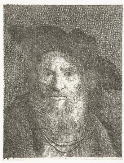 Mann mit Barett von Giovanni Domenico Tiepolo