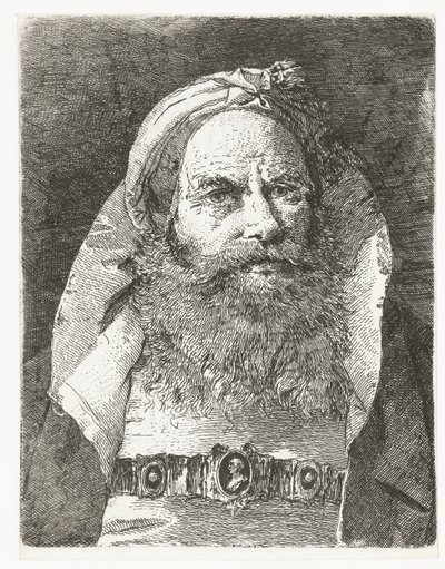 Mann mit kleinem Turban von Giovanni Domenico Tiepolo