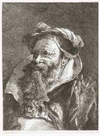 Mann mit Satyrkopf auf Schnalle von Giovanni Domenico Tiepolo