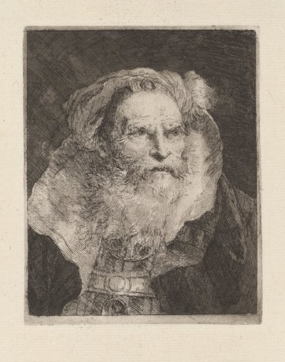 Alter Mann meditiert, aus der Raccolta di Teste (Sammlung von Köpfen) von Giovanni Domenico Tiepolo