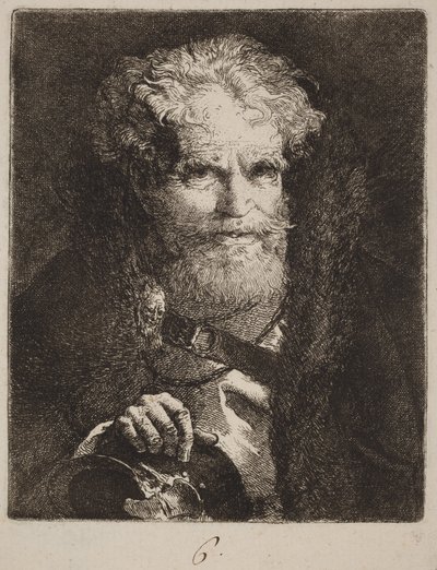Alter Mann mit Helm von Giovanni Domenico Tiepolo