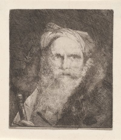 Alter Mann mit einem Schwert, aus der Raccolta di Teste (Sammlung von Köpfen) von Giovanni Domenico Tiepolo