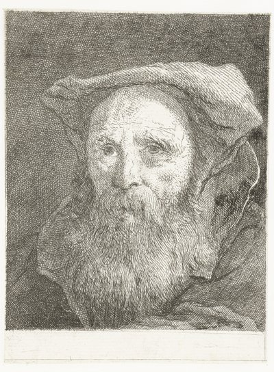 Alter Mann mit Bart und Barett von Giovanni Domenico Tiepolo
