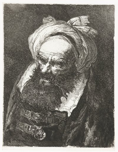 Alter Mann mit Turban (Sammlung von Köpfen) von Giovanni Domenico Tiepolo