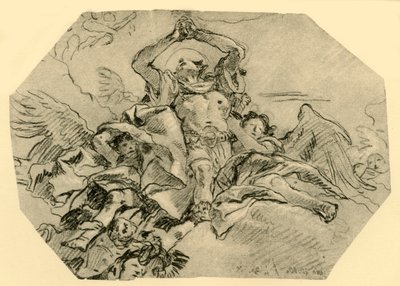 Betender Heiliger umgeben von Engeln, 1762, 1928 von Giovanni Domenico Tiepolo