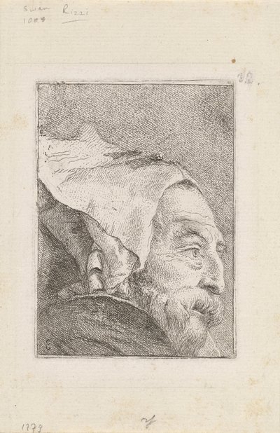 Profil eines alten Mannes, aus der Raccolta di Teste von Giovanni Domenico Tiepolo