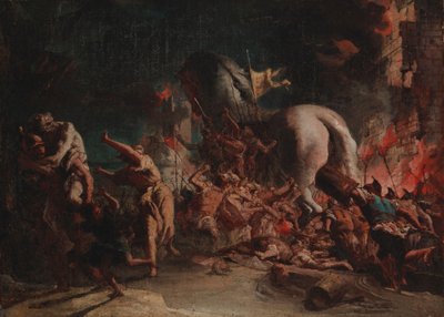 Die Griechen plündern Troja von Giovanni Domenico Tiepolo