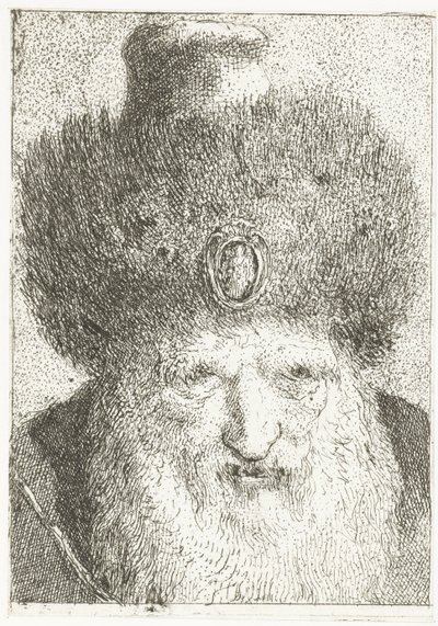 Türkischer Mann mit Pelzmütze (Sammlung Köpfe) von Giovanni Domenico Tiepolo