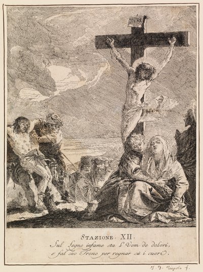 Via Crucis - Station XII. Jesus stirbt am Kreuz von Giovanni Domenico Tiepolo