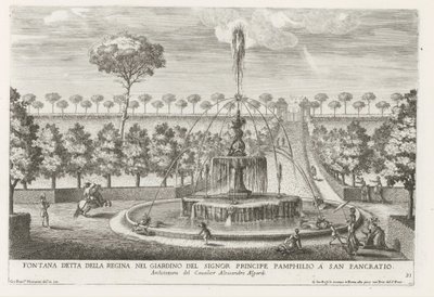 Brunnen in den Gärten der Villa Doria Pamphilj in Rom von Giovanni Francesco Venturini