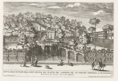 Brunnen in den Gärten der Villa Doria Pamphilj in Rom von Giovanni Francesco Venturini
