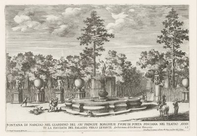 Brunnen von Narziss in der Villa Borghese in Rom von Giovanni Francesco Venturini