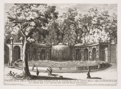 Die Brunnen von Rom (Le fontane di Roma), Buch IV, Platte 7: Brunnen der Tiburtinischen Sibylle (Fontana della Sibilla Tiburtina) von Giovanni Francesco Venturini