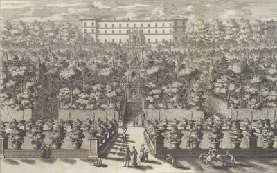 Ansicht des Palastes vom Garten mit seinen Brunnen..., 1691 oder später von Giovanni Francesco Venturini