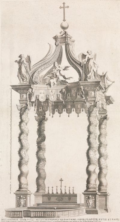 Isolierte Ansicht von Berninis Baldachin. Platte 39 aus dem Album 