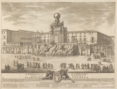 Der Tempel des Janus, für das "Chinea"-Fest von Giovanni Girolamo Frezza after Alessandro Specchi