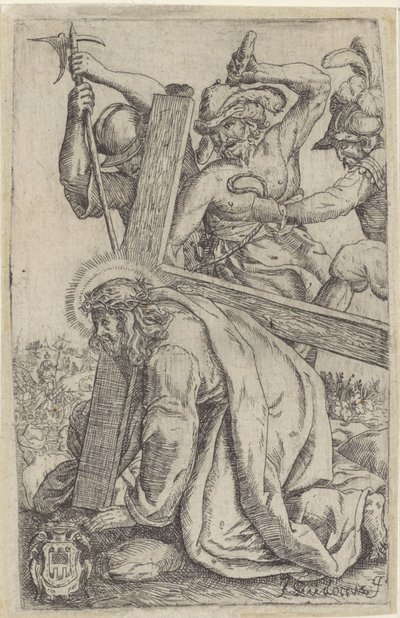 Christus bricht unter dem Gewicht des Kreuzes zusammen von Giovanni Guidotti