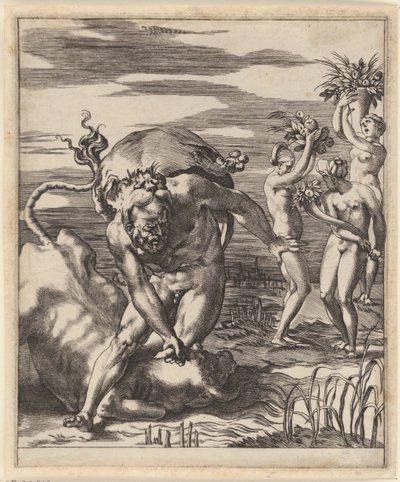 Herkules ringt mit Acheloüs von Giovanni Jacopo Caraglio