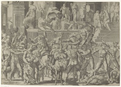 Schlacht zwischen den Römern und den Sabinern von Giovanni Jacopo Caraglio