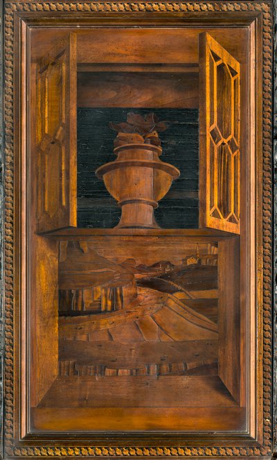 Lignaeanischer Kanonischer Chor, Intarsien von Giovanni Maria Platina 1484, Oberer Stuhl von Giovanni Maria Platina