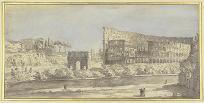 Das Kolosseum und der Konstantinsbogen zu Rom von Giovanni Paolo Pannini