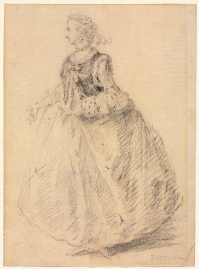 Stehende Frau mit einem Hermelinfäustling, 18. Jahrhundert von Giovanni Paolo Pannini