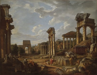 Ein Capriccio des Forum Romanum von Giovanni Paolo Pannini