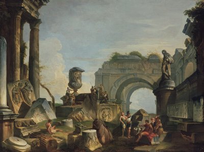 Klassische Szene mit Figuren von Giovanni Paolo Pannini