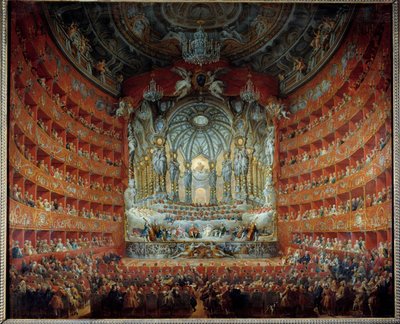 Konzert im Teatro Argentina in Rom am 15. Juli 1747 zur Hochzeit des Dauphins Louis de France mit Marie Josephe von Sachsen von Giovanni Paolo Pannini