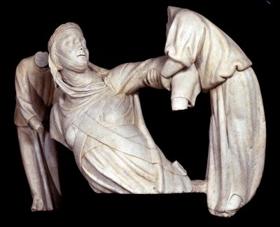 Grabdenkmal für Margarete von Brabant, von zwei Engeln in die Luft gehoben (Skulptur) von Giovanni Pisano