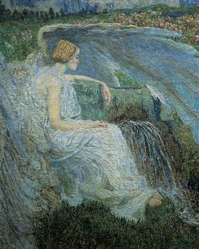 Liebe am Brunnen des Lebens (Detail) von Giovanni Segantini