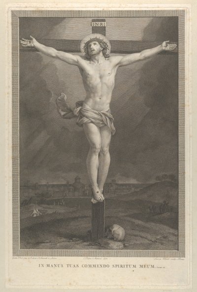 Christus am Kreuz, ein Schädel an der Basis von Giovanni Volpato