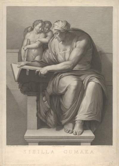 Die Kumanaische Sibylle nach dem Fresko von Michelangelo in der Sixtinischen Kapelle, 1784-90 von Giovanni Volpato