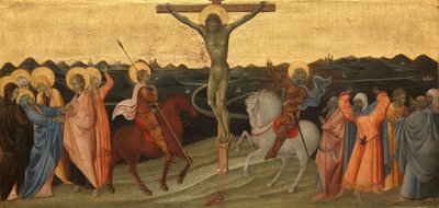 Die Kreuzigung (mit Maria, Johannes, Maria Magdalena, St. Longinus und dem bekehrten Zenturio) von Giovanni di Paolo di Grazia