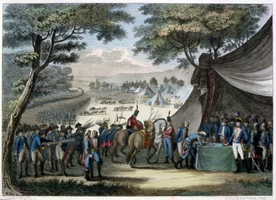 Befriedung der Vendée durch General Hoche (1768-97) 20. April 1795 (Farbstich) von Karl Girardet