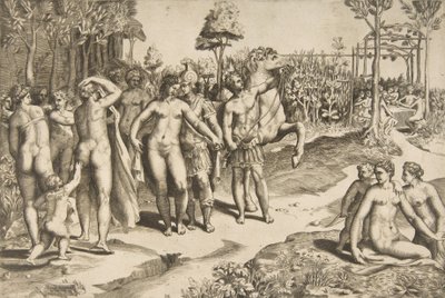 Alexander und Roxana von Giulio Bonasone