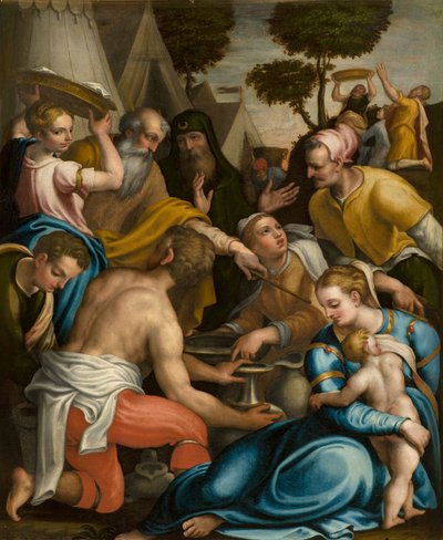 Kapelle des Allerheiligsten Sakraments, Erstes nördliches Joch, Sammlung von Manna 1569 von Giulio Campi