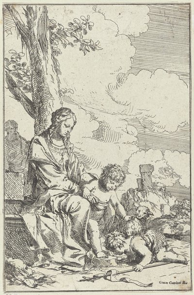 Heilige Familie mit dem jungen Johannes dem Täufer von Giulio Carpioni (I)
