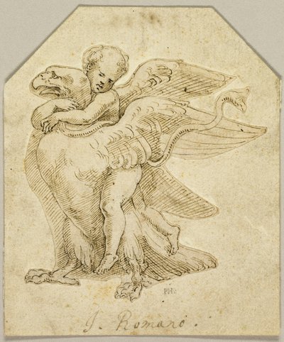 Amor auf einem Adler reitend von Giulio Romano