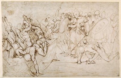 Neoptolemus nimmt Andromache nach dem Fall Trojas in Gefangenschaft von Giulio Romano