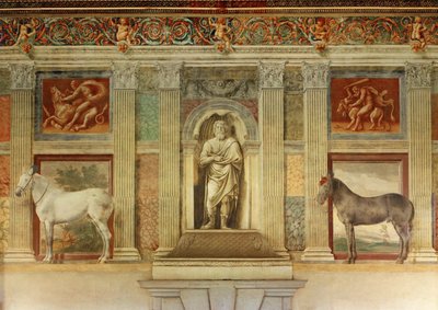 Sala grande dei cavalli, mit Fresken der Lieblingspferde der Gonzaga von Giulio Romano