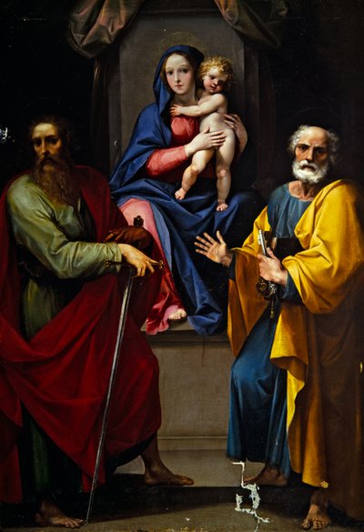 Madonna und Kind mit St. Paul und St. Peter von Giuseppe (1568 1640) Cesari