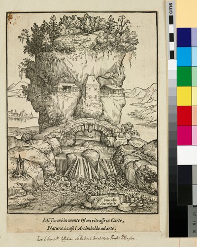 Kopf in Form eines Berges oder Anthropomorphe Landschaft von Giuseppe (after) Arcimboldo